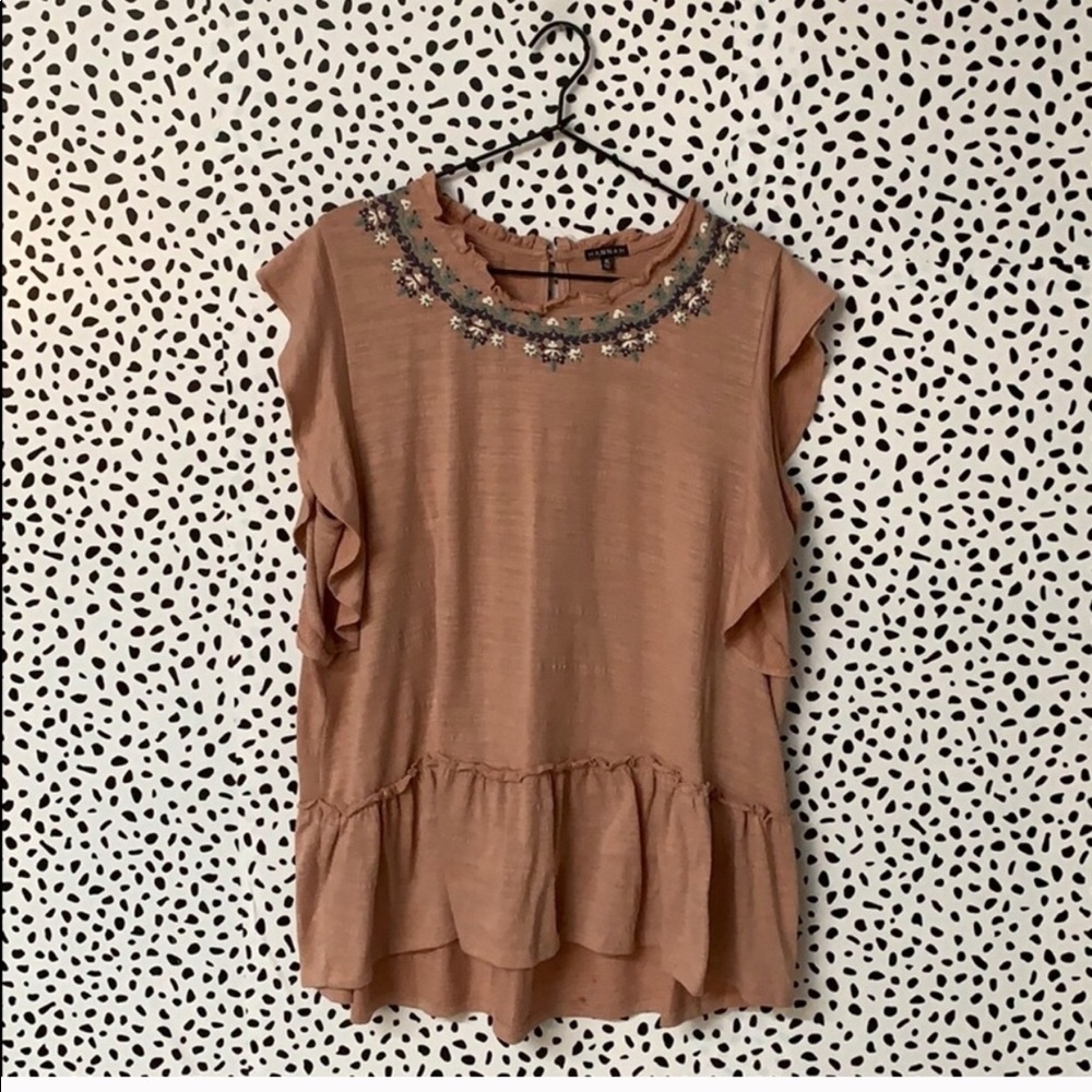 Hannah Boho Style Floral Ruffle Top